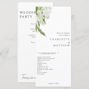 Programa de Casamento Floral Branco Elegante