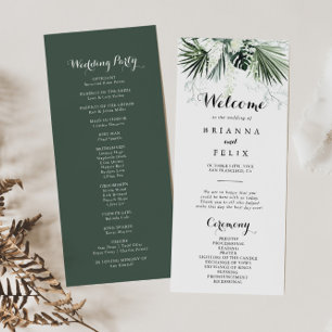 Programa de Casamento Floral Branco Tropical Green