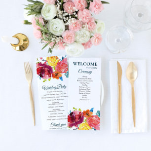 Programa de Casamento Floral Colorido de Verão Bri