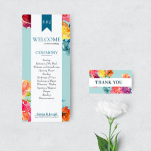 Programa de Casamento Floral Colorido de Verão Bri