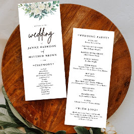 Programa de Casamento Floral com Folhagem e Rosa B
