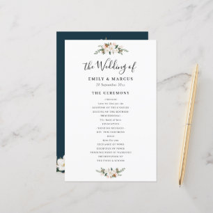 programa de casamento floral da magnólia