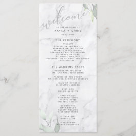 Programa de Casamento Floral da Marble Watercolor