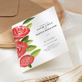 Programa de Casamento Floral da rosa vermelha