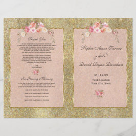 Programa de Casamento Floral de Blush com Brilhant