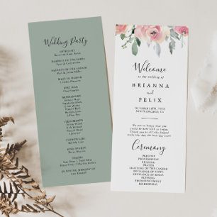 Programa de Casamento Floral de Blush Rosa Elegant