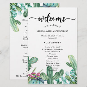 Programa de Casamento Floral de Cactus Cactus Succ