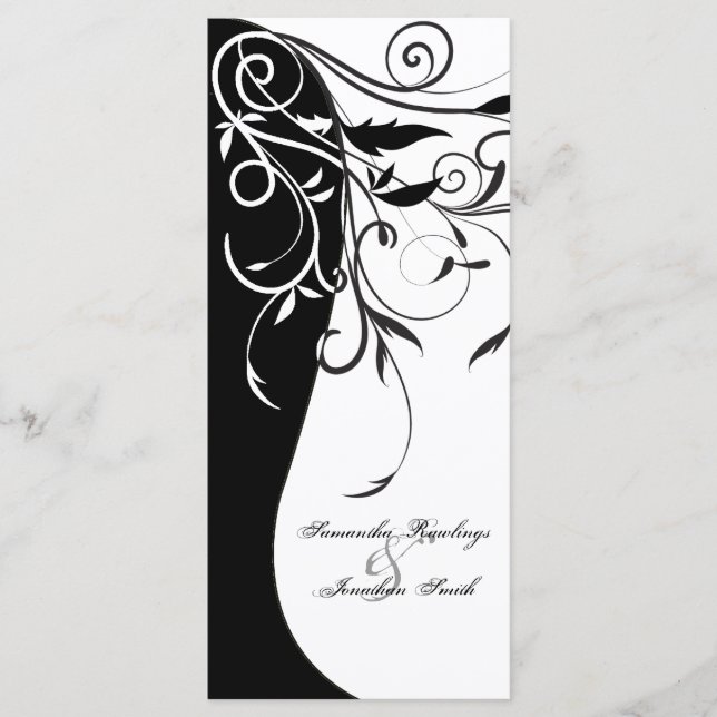 Programa de Casamento - Floral de Contraste de Bra (Frente)