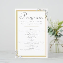 Programa de Casamento Floral de Frame Dourado Clás
