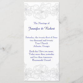 Programa de Casamento Floral de marinho Azul e Bra