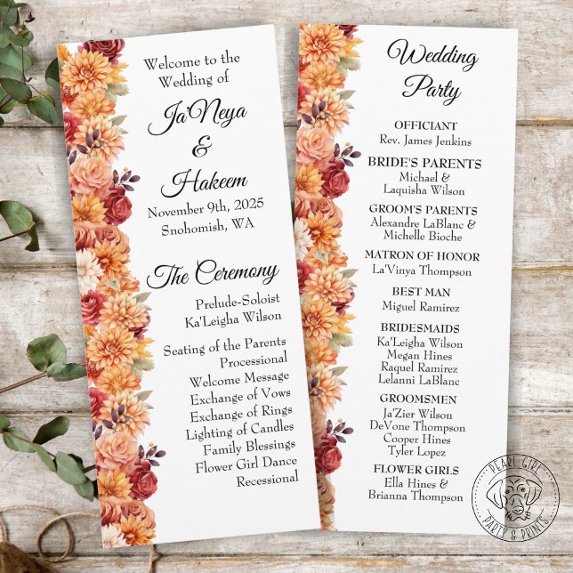 Programa de Casamento Floral de Outono (Criador carregado)