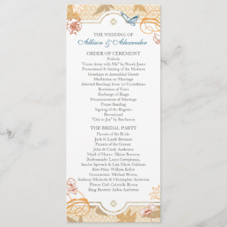 Programa de Casamento Floral de outono Coral Bohem