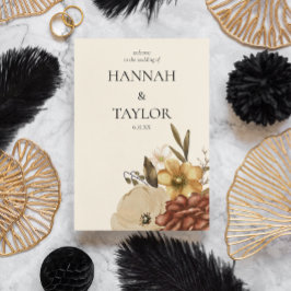 Programa de Casamento Floral de outono do outono E