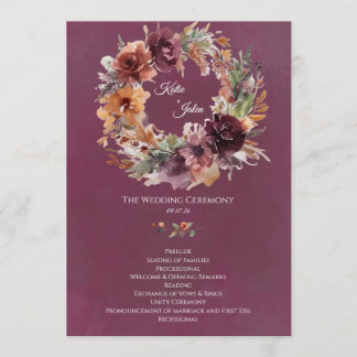 Programa de Casamento Floral de Outono Mal-humorad