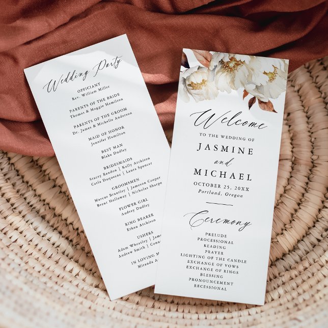 Programa de Casamento Floral de Outono Rústico (Criador carregado)