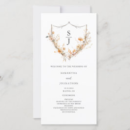 Programa de Casamento Floral de Peach Wildflower