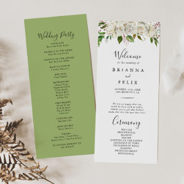 Programa de Casamento Floral de Peony White Winter