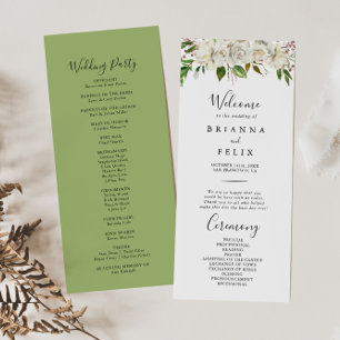 Programa de Casamento Floral de Peony White Winter