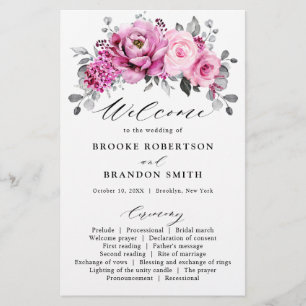 Programa de Casamento Floral de Prata Branca-Cor-d