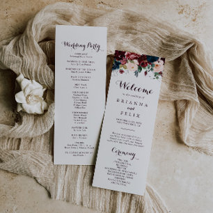 Programa de Casamento Floral de Queda Ilustrada