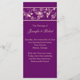 Programa de Casamento Floral de Rolagem Plum e Cha