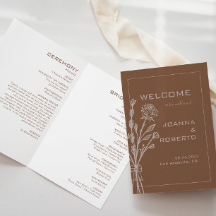 Programa de Casamento Floral de Rosa Formal Castan