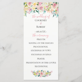 Programa de Casamento Floral de Verão Pastel