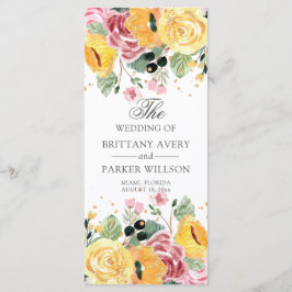 Programa de Casamento Floral de Watercolor