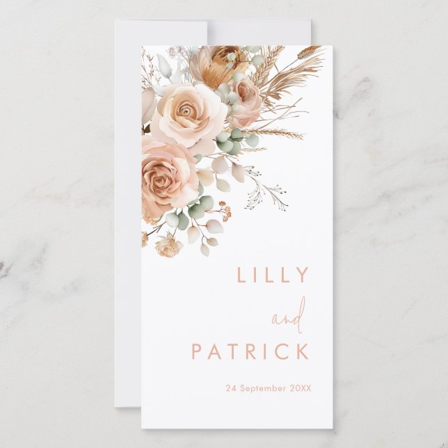 Programa de Casamento Floral do Gorgeous Boho (Frente)