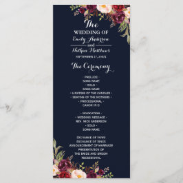 Programa de Casamento Floral do Marinho Burgundy