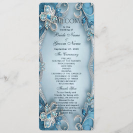 Programa de Casamento Floral do Ornamentado Azul