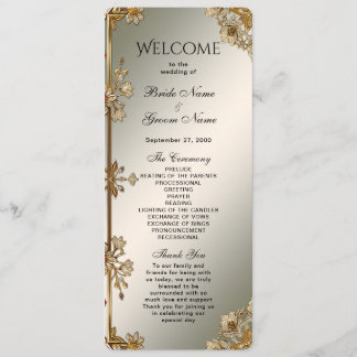 Programa de Casamento Floral do Ornamentado Dourad