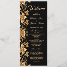 Programa de Casamento Floral do Ornamentado Negro 