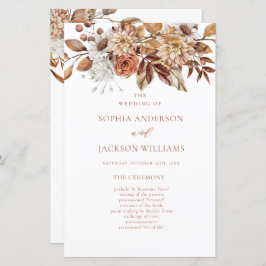 Programa de Casamento Floral do outono Elegante