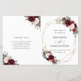 Programa de Casamento Floral Dobrado da Borgonha R