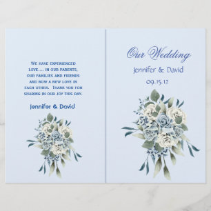 Programa de Casamento Floral Dusty Blue