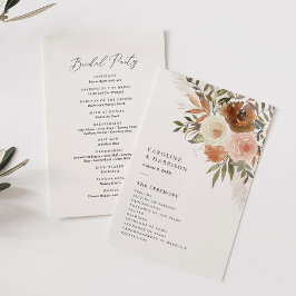Programa de Casamento Floral Elegante Boho Terraco