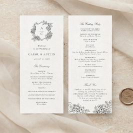 Programa de Casamento Floral Elegante Crista de Ho
