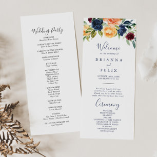 Programa de Casamento Floral Elegante Multicolor
