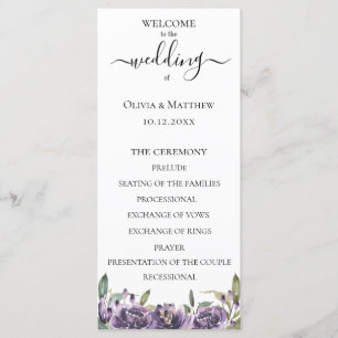 Programa de Casamento Floral em Aquarela Botânica