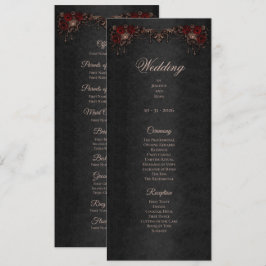 Programa de Casamento Floral Gótico Elegante de Ha