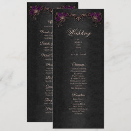 Programa de Casamento Floral Gótico Elegante de Ha