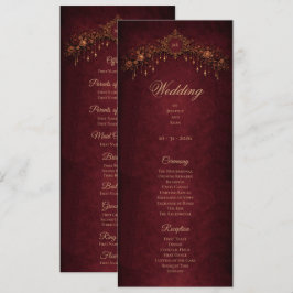 Programa de Casamento Floral Gótico Elegante de Ha