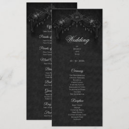 Programa de Casamento Floral Gótico Elegante de Ha