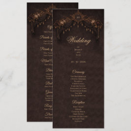Programa de Casamento Floral Gótico Elegante de Ha