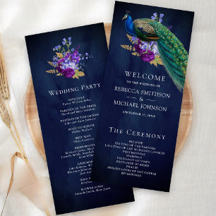 Programa de Casamento Floral Índio Pavão Roxo Azul