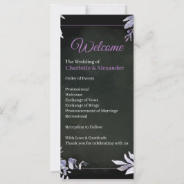 Programa de Casamento Floral Lavanda Gótico