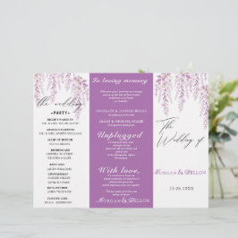 Programa de Casamento Floral Lavanda Rosa Suave El