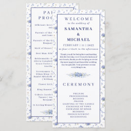 Programa de Casamento Floral Minúsculo Flores Azul