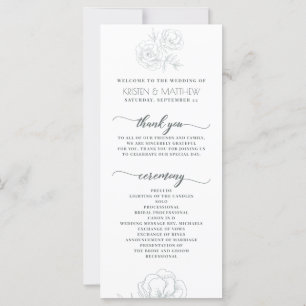 Programa de Casamento Floral Moderno da Cinza Vint